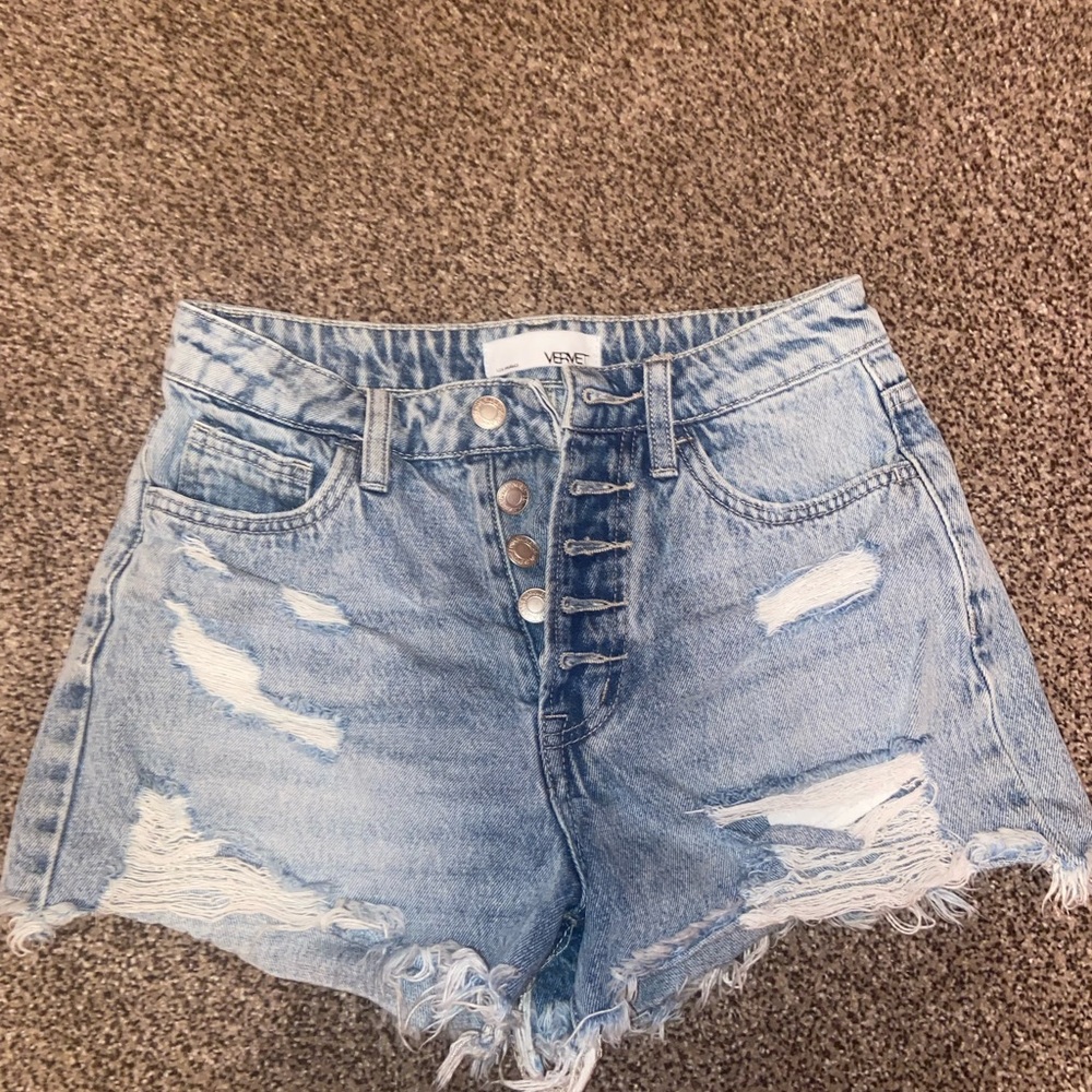 Vera Blue Distressed Jean Shorts for Women